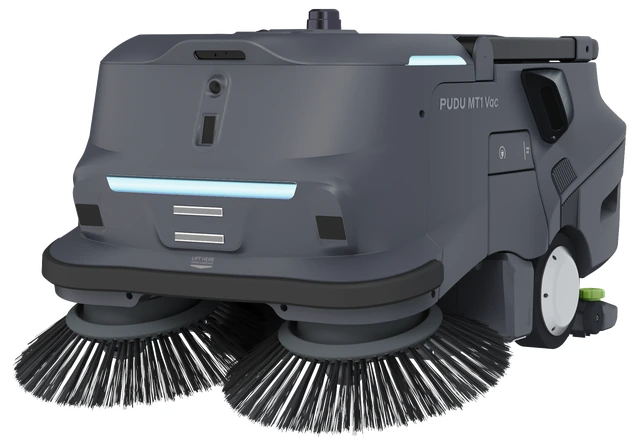 PUDU MT1 Vac šlavimo ir siurbimo robotas iš priekio ir šono