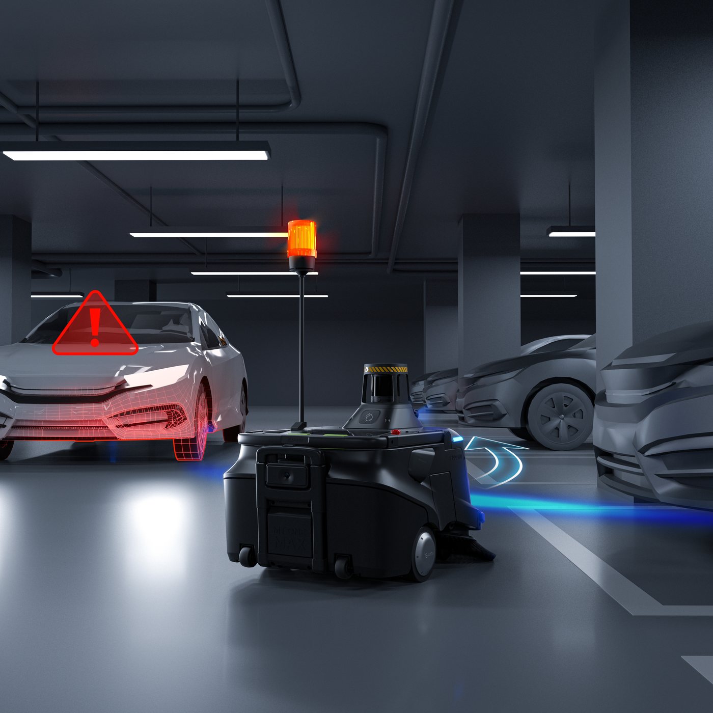 Iliustracija: MT1 Max sustoja ir praleidžia automobilį