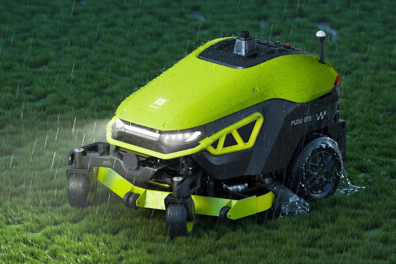 PUDU GT5 pjauna veją per lietų