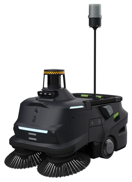 PUDU MT1 Max šlavimo robotas iš priekio ir šono