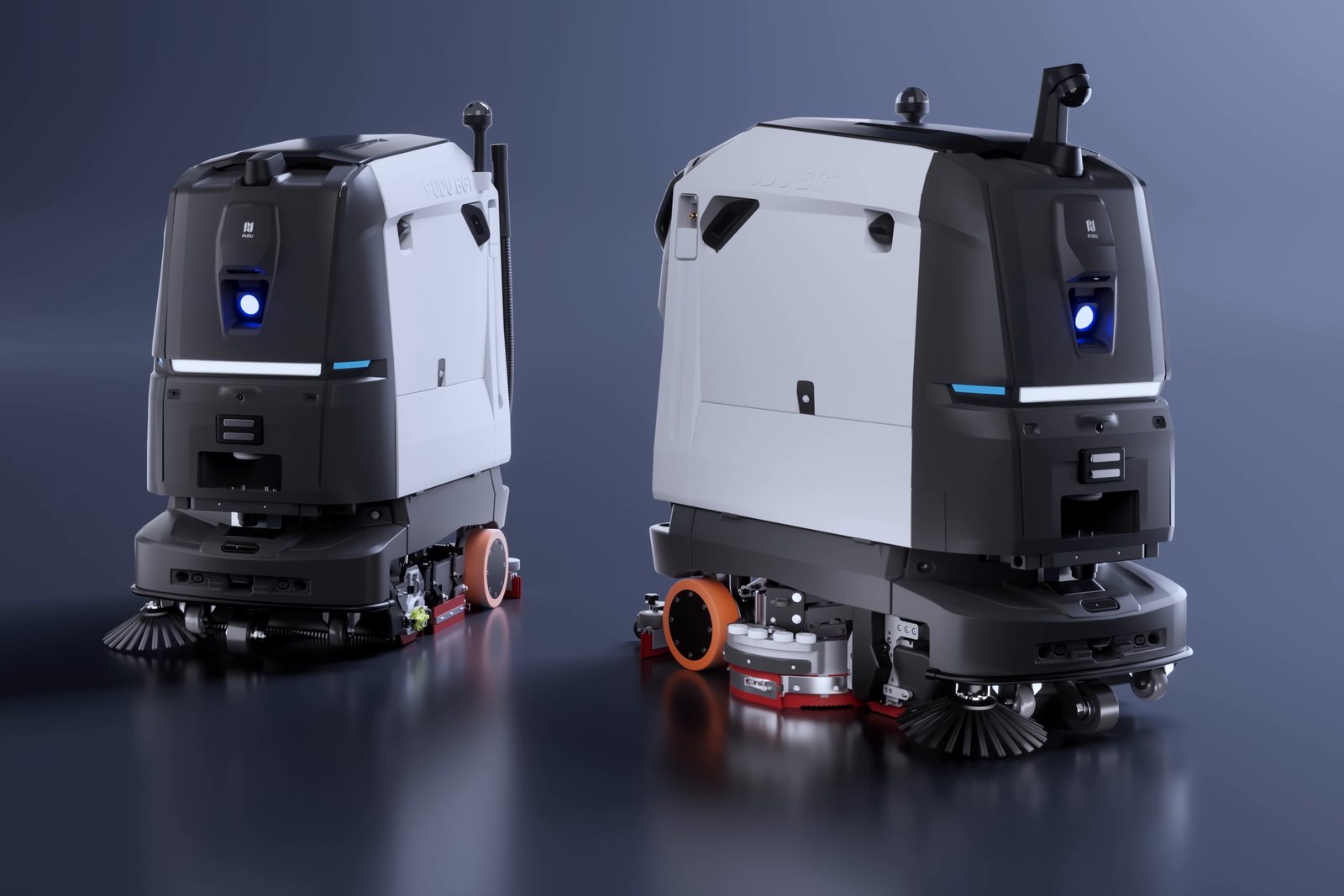 PUDU BG1 ir BG1 Pro plovimo robotai studijoje